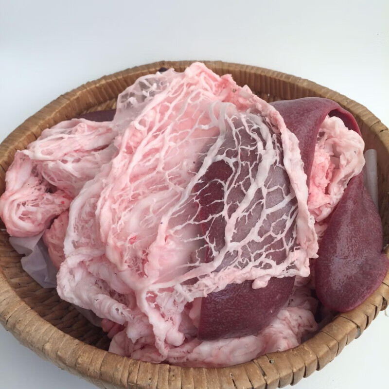 虎钢馋新鲜猪网油猪水油鸡冠油保鲜发货部分地区 五斤 500g