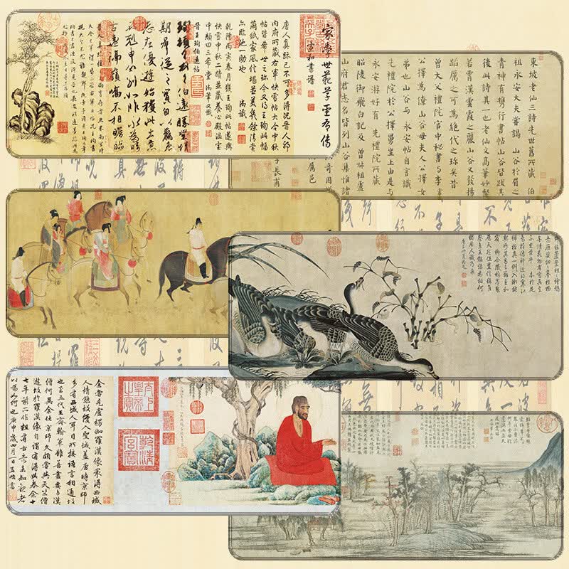 【厂家直供】古风书法鼠标垫超大防滑桌垫子复古键盘垫锁边书画国 伯远帖鼠标垫 800x300mm2mm