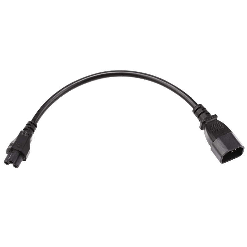 春程 纯铜 C14转C5电源线延长线 品字头转梅花尾电源线品头线缆IEC320粗线1.0mm线芯纯铜C5电源连接线 20CM延长线  加头30CM 