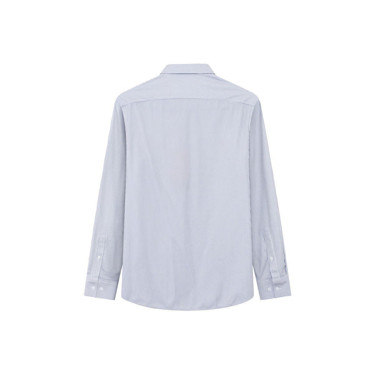 莱克斯顿男装春季条纹长袖衬衫男衬衣商务正装通勤职业装男上衣 中灰 2XL