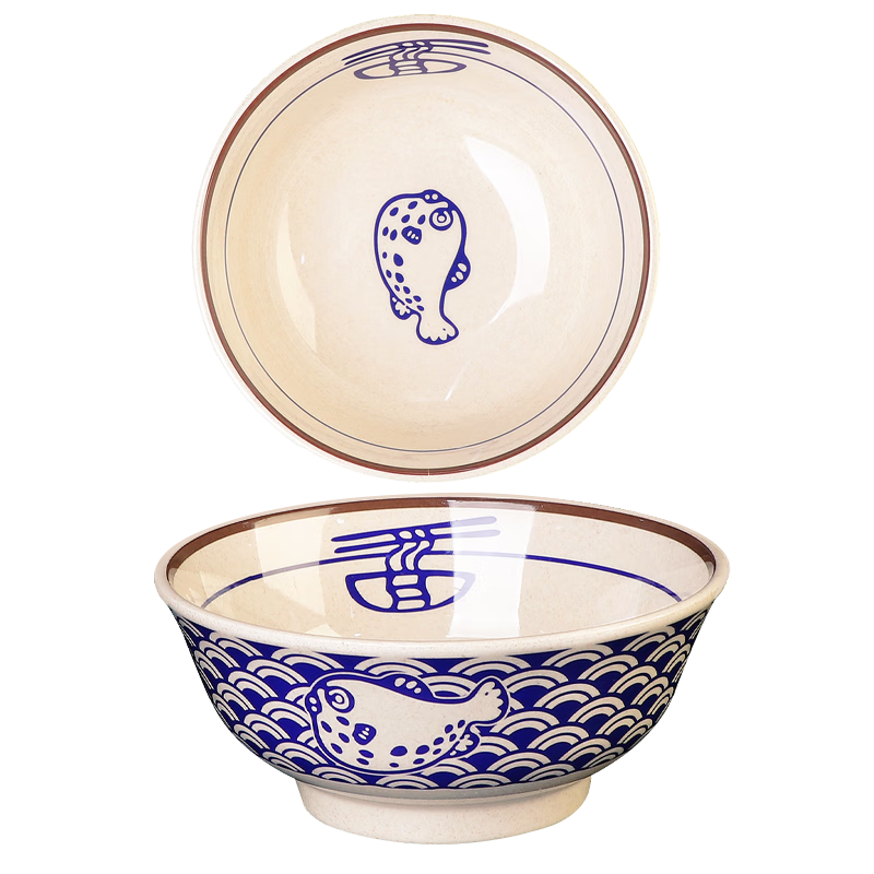 摩洛森密胺拉面碗仿瓷碗塑料商用牛肉面湯粉碗斗笠面 76008-5【鋼化A8材質(zhì)】