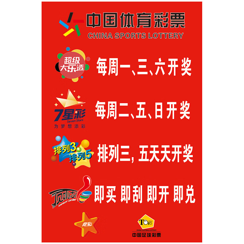 挂图体育彩票店福利彩票店用品海报开奖时间表走势图的 体彩开奖时间