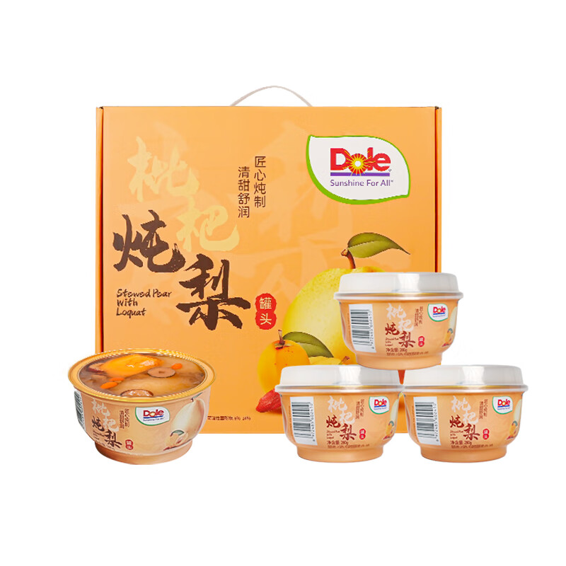 都乐（DOLE）枇杷炖梨280g*9碗砀山酥梨水果罐头炖梨礼盒