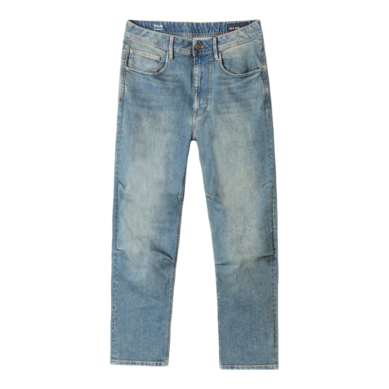 ABLE JEANS【直筒滑板褲】男裝復(fù)古百搭顯高水洗直筒牛仔褲男士 黃泥藍(lán) 33 /32