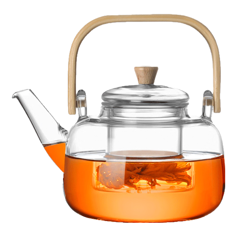 枫梭提梁玻璃提梁壶电陶炉煮茶壶家用耐高温过滤花茶壶茶具礼套装 枫梭提梁壶 1000ml