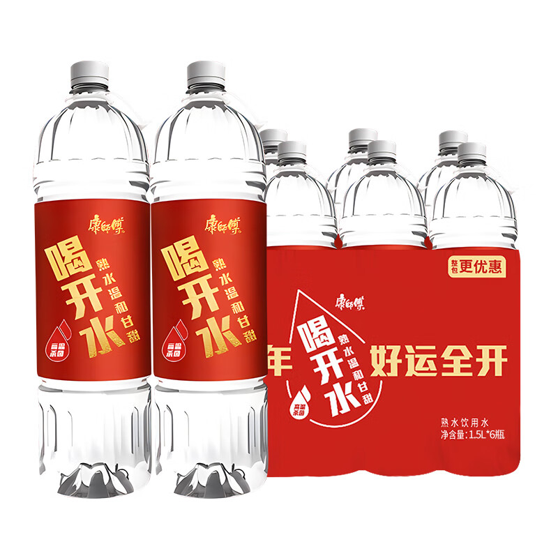 康师傅 喝开水 大瓶装家庭装饮用水 1.5l*6瓶