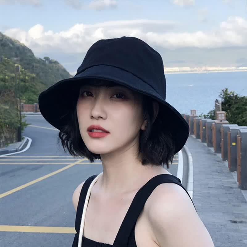 camalgori适合短发戴的帽子女士戴春秋款女帽薄款渔夫帽夏天显脸小