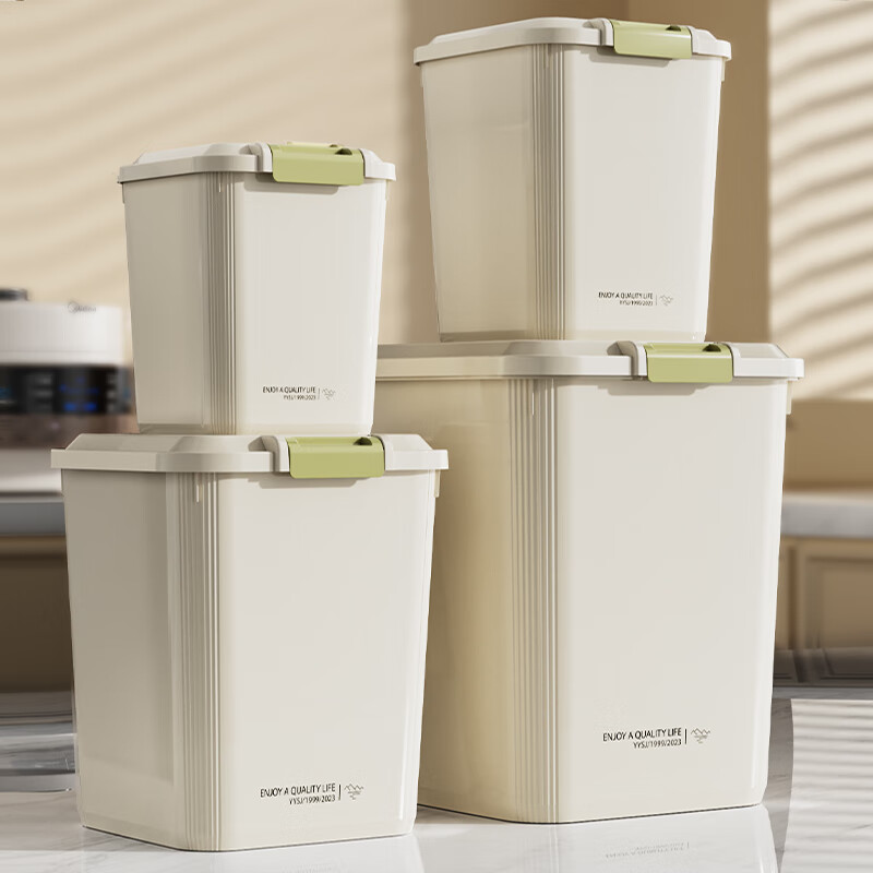 稻草熊米桶大容量大米密封储粮桶直翻盖家用防虫防潮加厚面粉面桶米缸桶 【10斤】配量杯/密封防潮