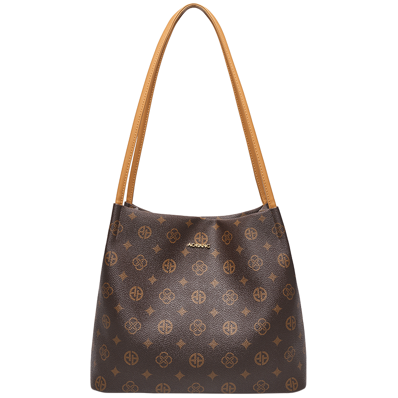 奥康（Aokang）包包女大容量托特单肩包经典复古斜挎包手提包生日礼物送女友老婆 BG703311-咖色