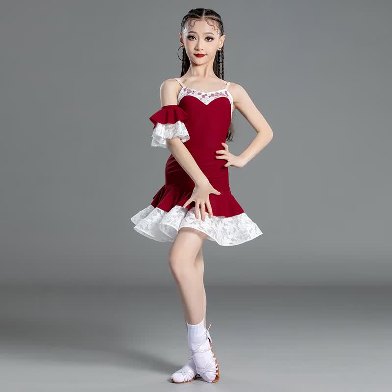 确不凡六一儿童节演出服拉丁舞比赛专业花服拉丁舞服女童练功舞蹈服