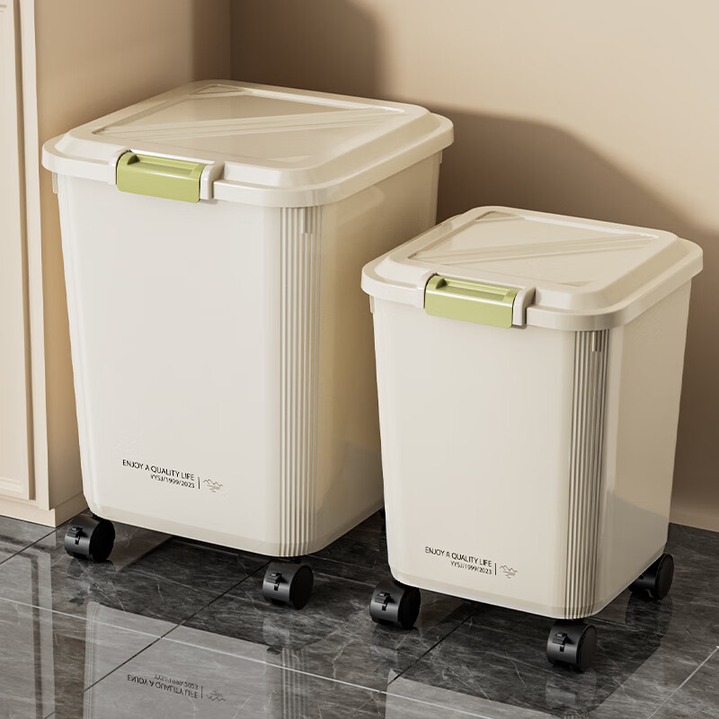 稻草熊米桶大容量大米密封储粮桶直翻盖家用防虫防潮加厚面粉面桶米缸桶 【10斤】配量杯/密封防潮