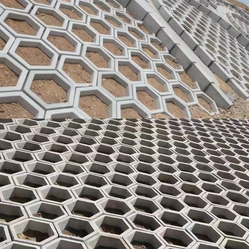 仁聚益湖北实心六棱砖河道固土护坡六角块成品六棱块水泥护坡混凝土