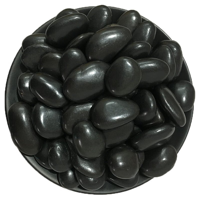 庭院园林造景铺路铺地大小石头天然雨花石原石黑石 50斤普通黑色1-3cm