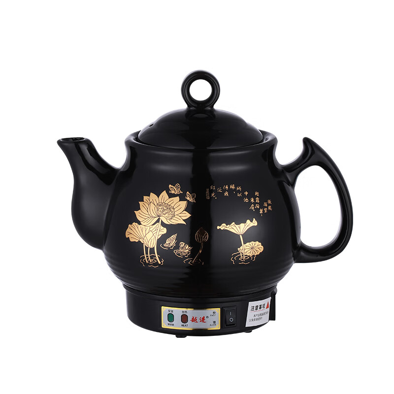 越进中药锅煎药壶煎药壶全自动熬药药煲中药电煎壶熬中药砂锅药罐家用养生壶药罐煎药壶熬药中药煎锅 D6黑色长嘴荷花/黑瓷不粘/一键智能 3.8L