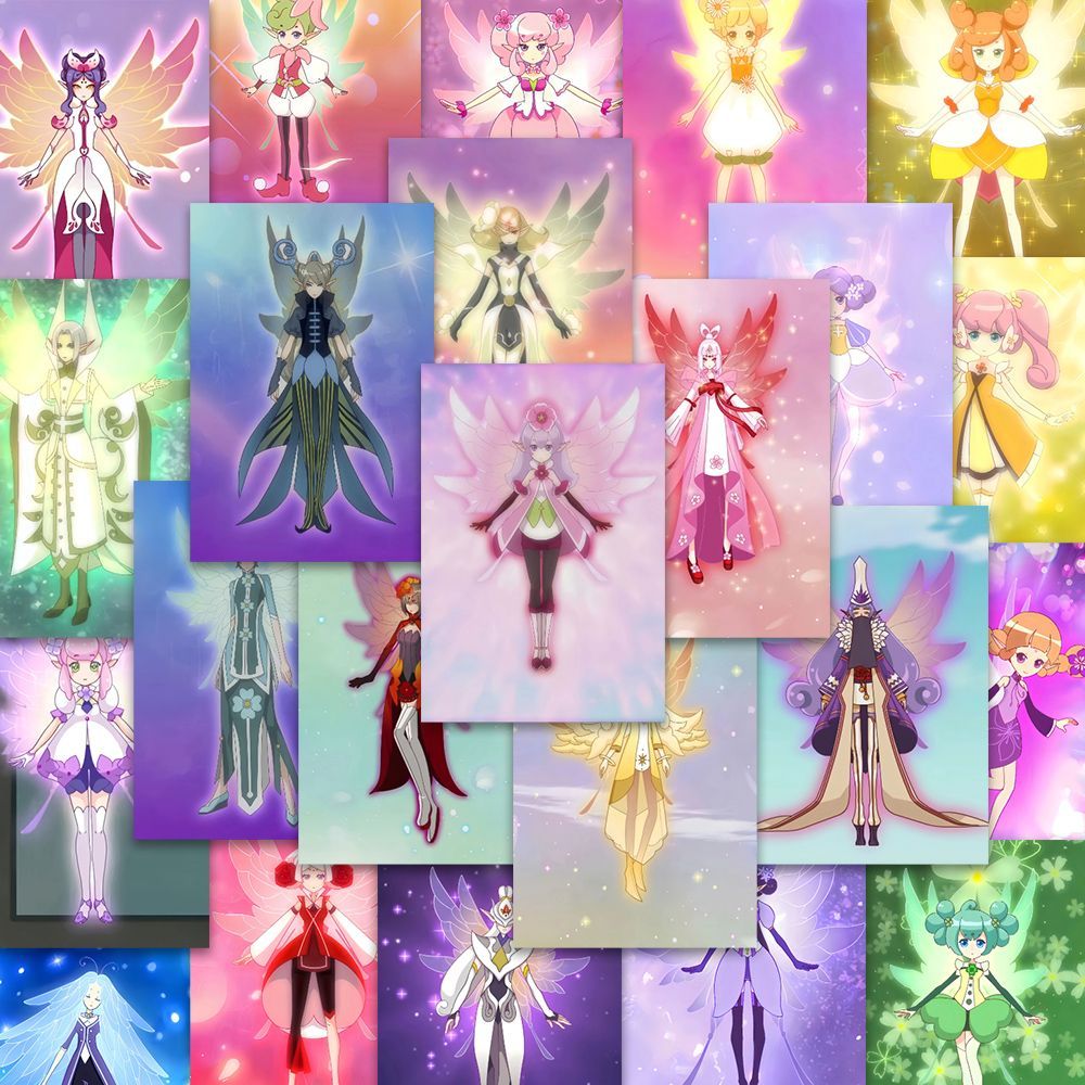 薇欧漫小花仙精灵王卡牌96张q版小花仙精灵王贴纸装饰动漫周边贴画