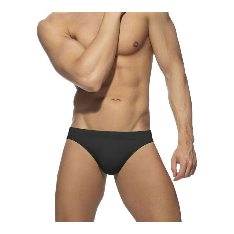 佑浩男士泳裤艺考侧面加宽学生专业健身运动跳水速干舒适黑色三角性感