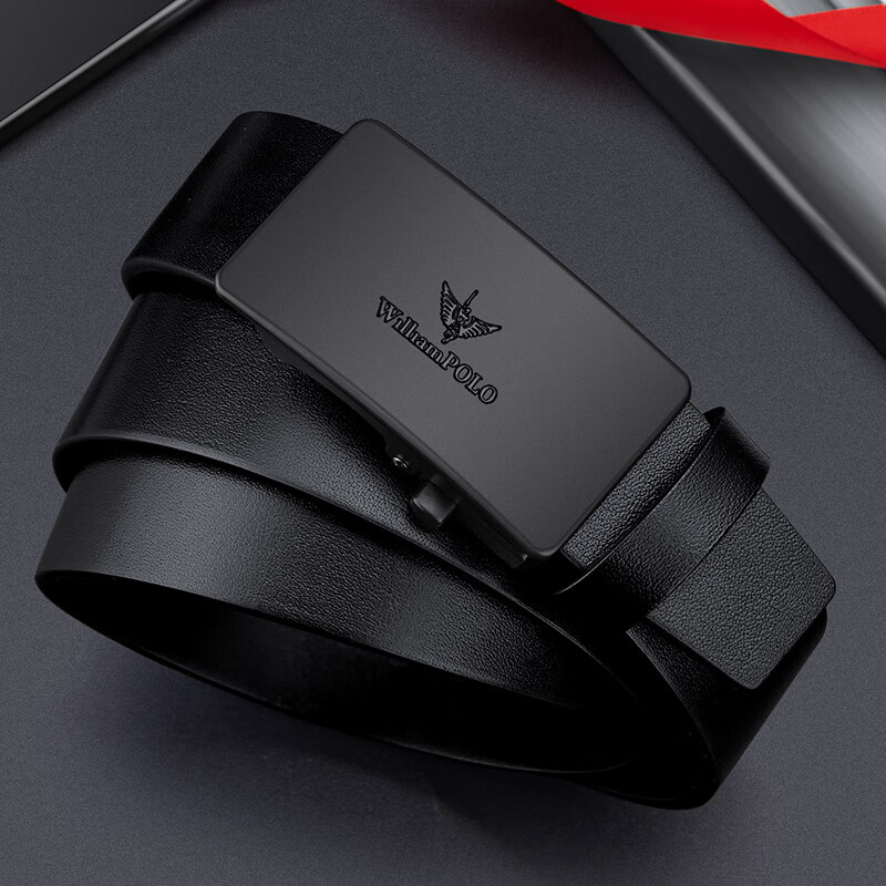 williampolo保罗polo新款男士皮带真皮商务自动扣腰带高档休闲高端