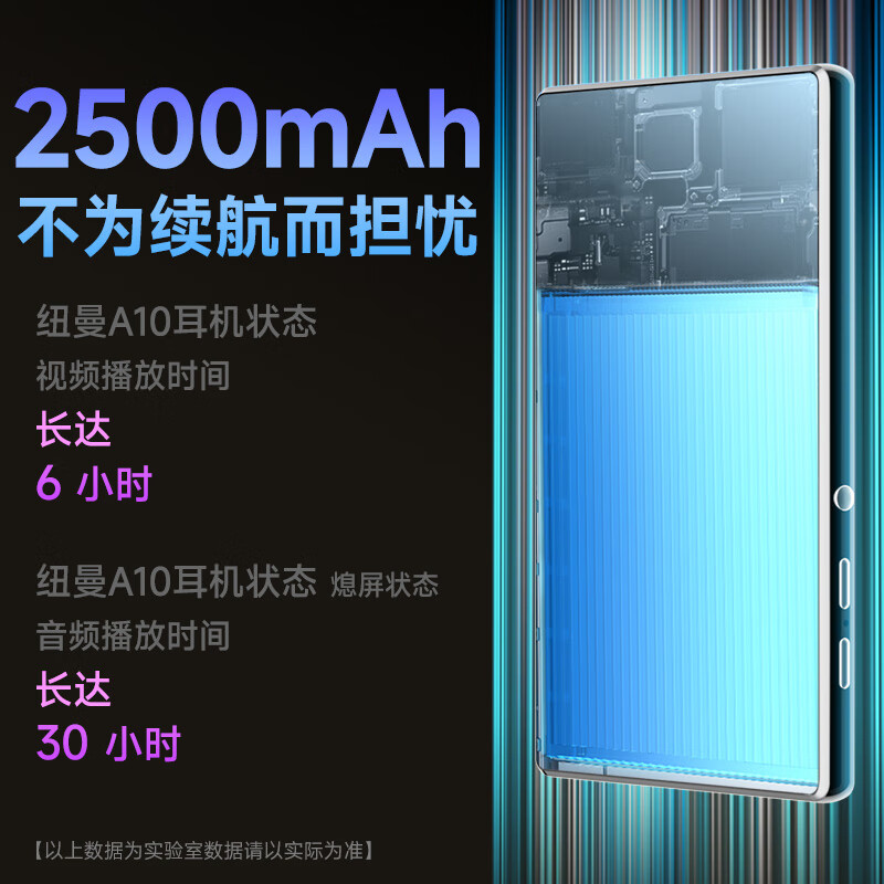 纽曼A10全格式视频A1升级版5寸IPS高清全面屏WiFi智能mp4双向蓝牙mp3音乐播放器安卓13八核可上网4+64G A10(4+64G安卓13双向蓝牙)