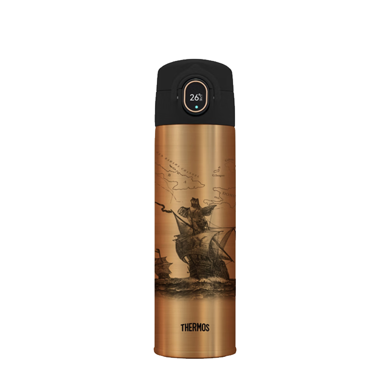膳魔师（THERMOS）智能保温杯470ml男女士带邮票水杯子学生生日礼物TEEA扶光金