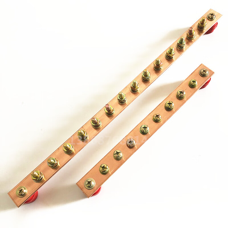 仁聚益机房接地汇流排 机柜接地铜排19英寸3*30*500 标准机柜铜排汇流