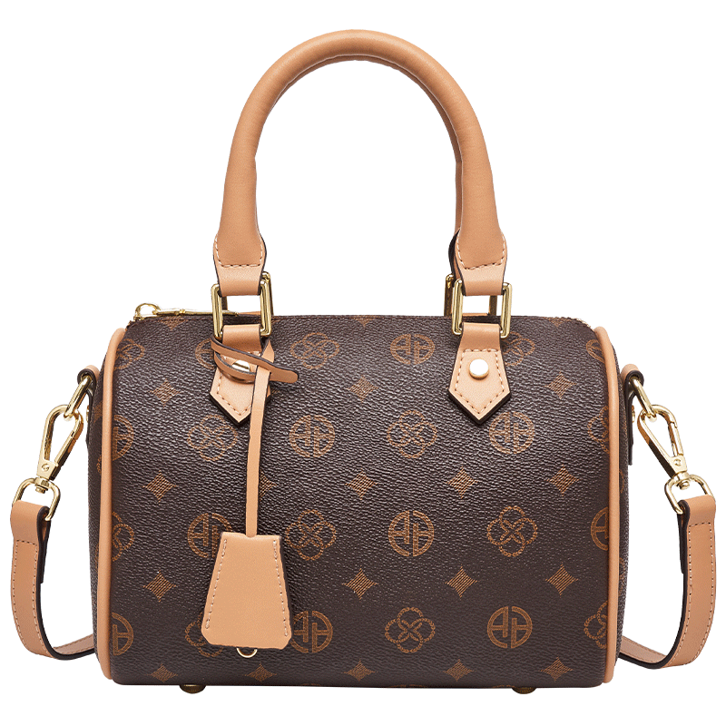 奥康（Aokang）包包女包新款复古托特包印花斜挎单肩包生日520送女朋友礼物礼物 BG703004-咖色