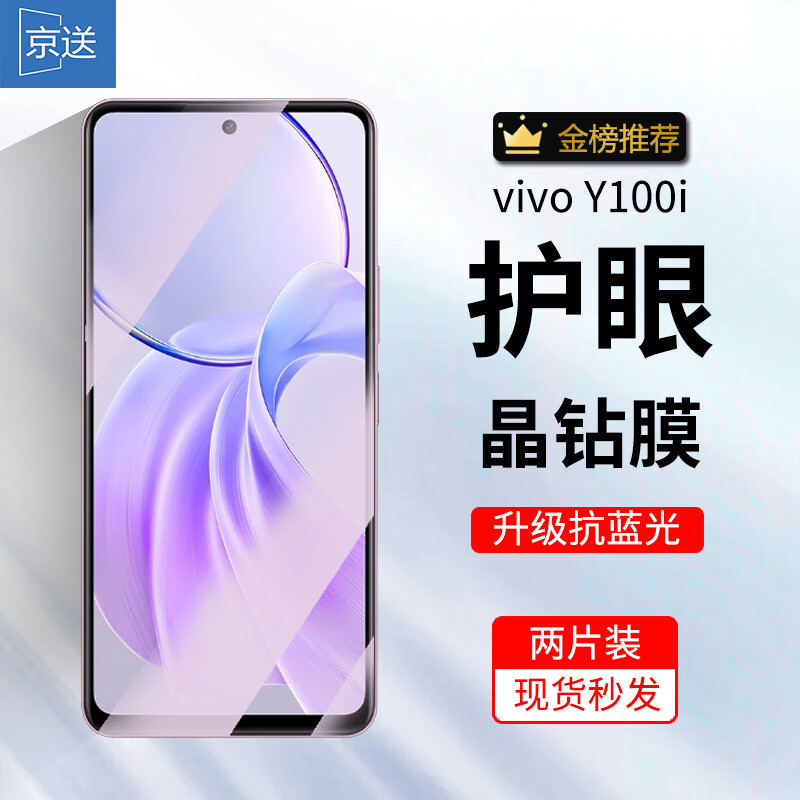 京送 适用vivo Y100i钢化膜防窥膜防偷看高清防指纹防摔防爆抗蓝光vivoy100i手机保护膜 【护眼膜-电镀双倍抗蓝光】2片装 京东折扣/优惠券