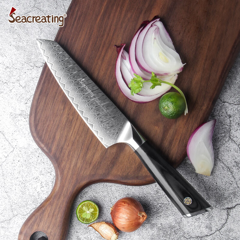 斯科勒丁德国特种钢材大马士革钢三德刀家用厨房切菜刀具万用刀多功能