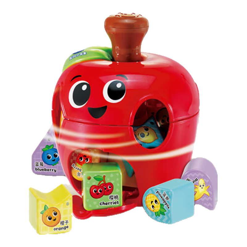 偉易達(dá)（VTECH）嬰兒玩具形狀配對小蘋果積木盒子益智早教寶寶男孩女孩生日禮物
