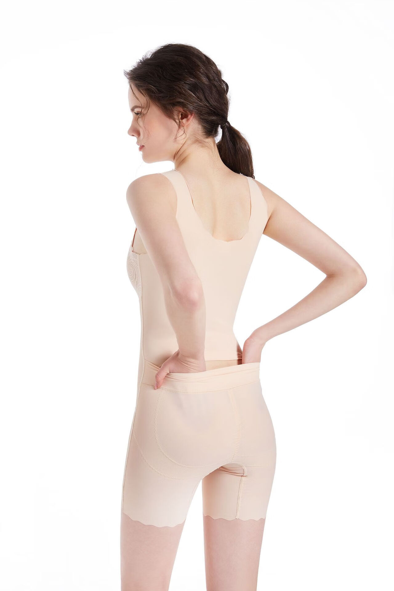 带胸垫连体后脱塑身衣女收胯体雕内衣夏季美体产后收腹提臀束身衣