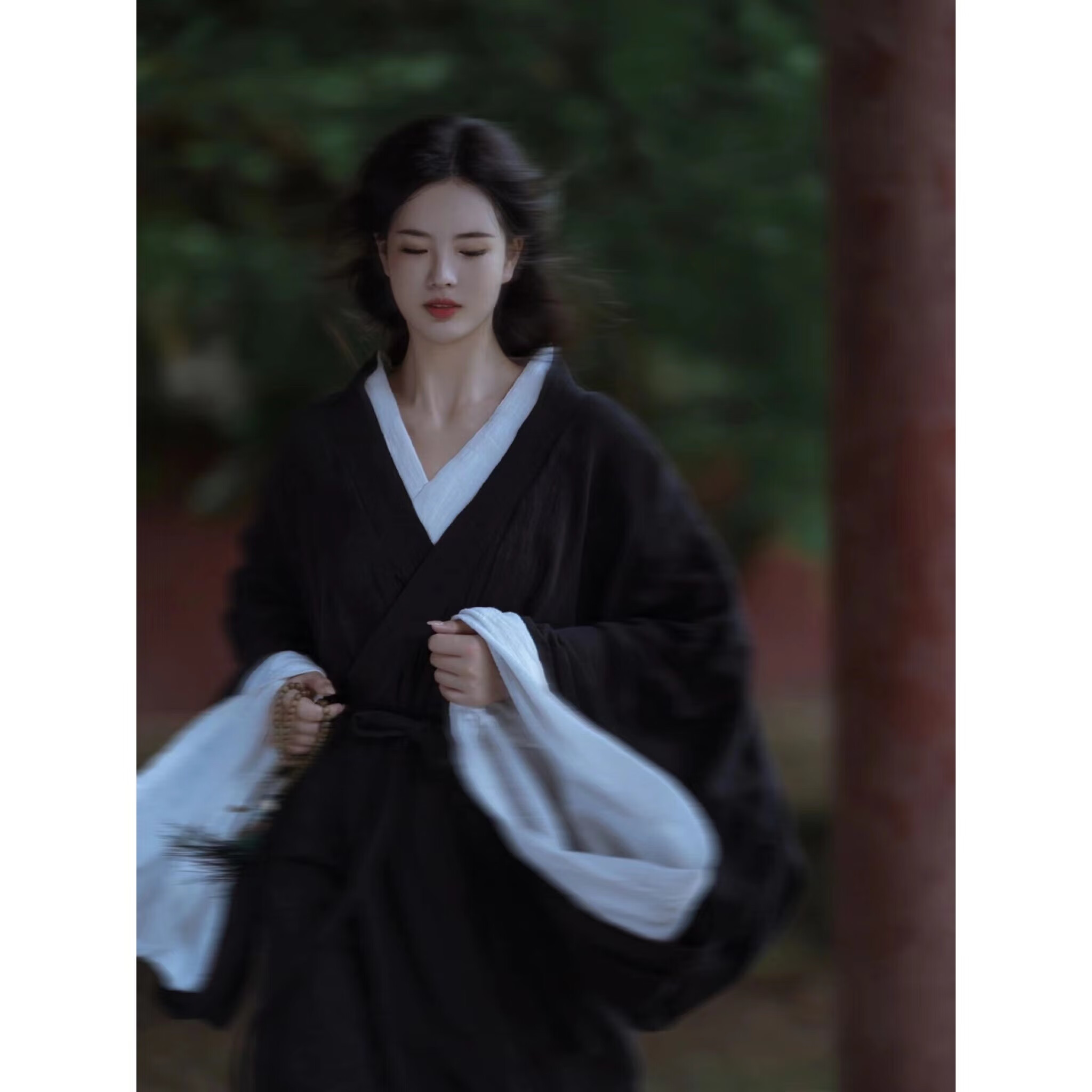 poolo mebrdon 保罗蒙巴登黑色原创魏晋风古装汉服女装2024新款古风晋