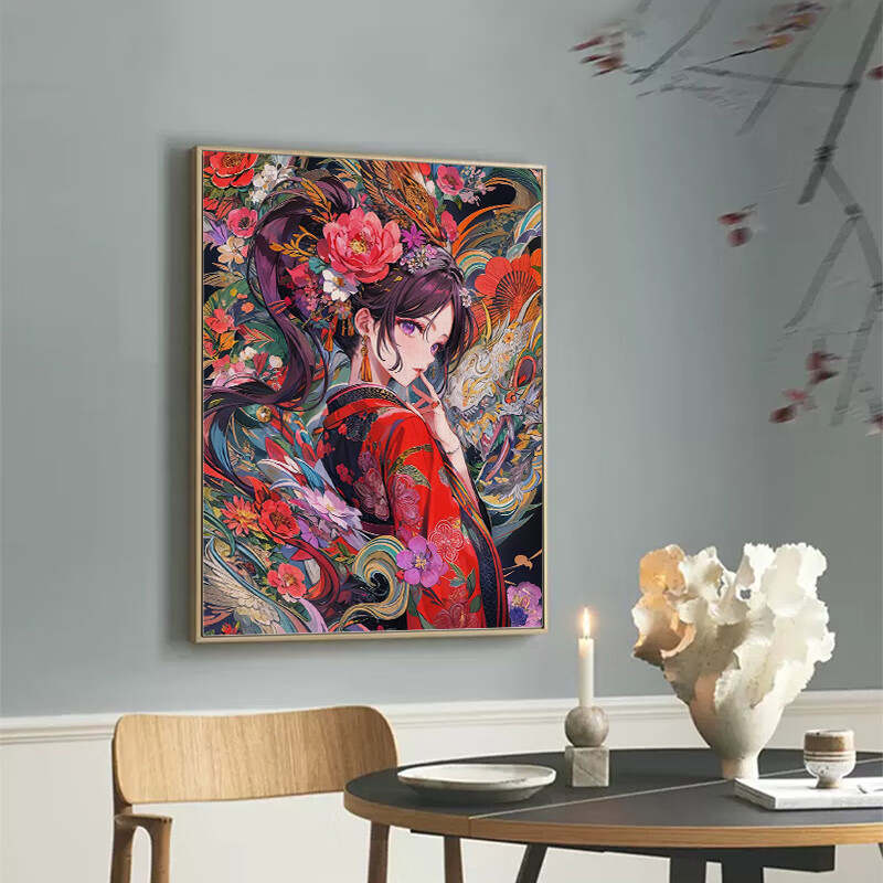 美岸(meian)古风女孩数字油画手工diy填色治愈解压高颜值客厅丙烯装饰