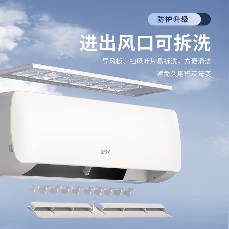 新飞空调 1.5匹冷暖变频节能省电除湿 快速制冷 自清洁 家用出租房卧室宿舍壁挂机1P空调 1.5匹 一级能效 冷暖【PLUS版】 含基础安装