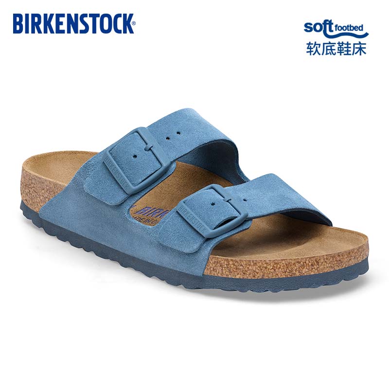 BIRKENSTOCK勃肯拖鞋平跟休闲时尚凉鞋拖鞋Arizona系列 蓝色/原力蓝窄版1027692 39