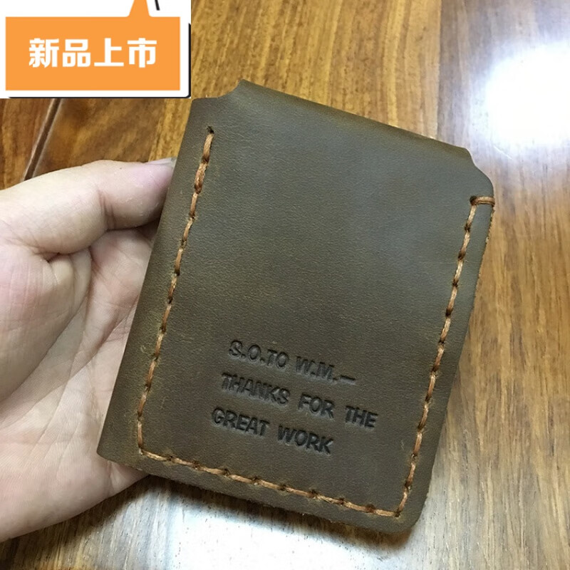 暖寻男士疯牛皮革手工钱包个性复古钱包 白日梦想家钱包 深棕色