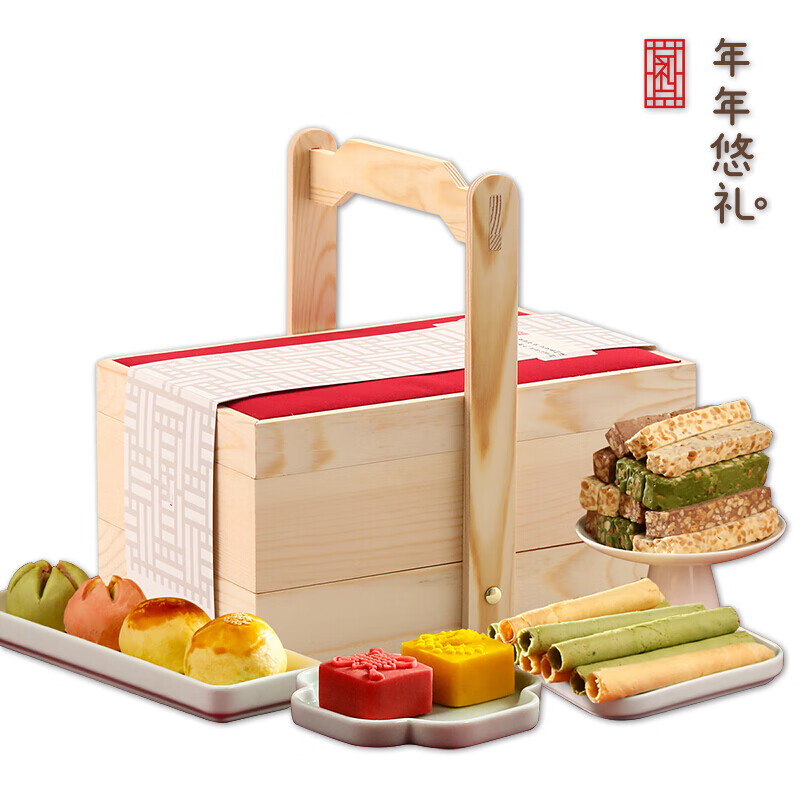 虎钢馋年货糕点心礼盒装置办零食新年过年春节走亲戚送礼品 年年悠礼