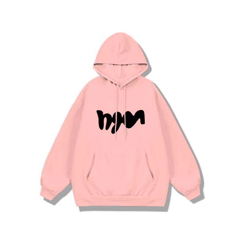 蝶泣重磅纯棉多巴胺连帽卫衣潮牌印花秋冬加绒美式慵懒风宽松甜美上衣