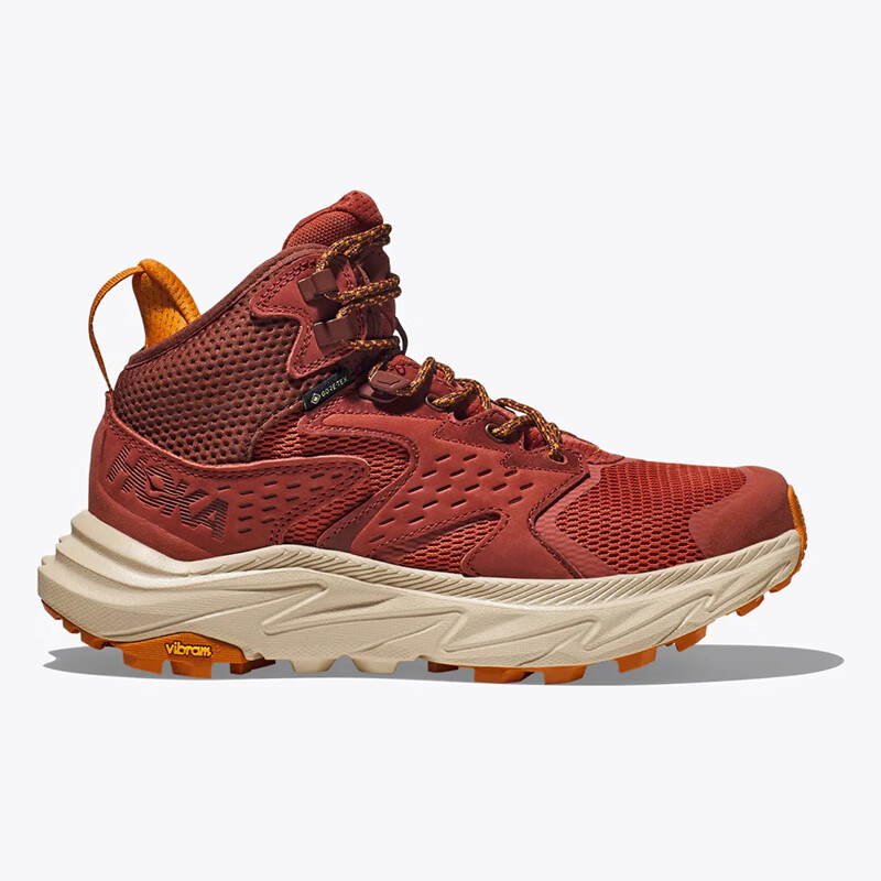 HOKA ONE ONE女鞋 Anacapa 2 Mid GTX 耐磨透气防水户外中帮徒步远足鞋 Hot Sauce/深红色 标准36/US5