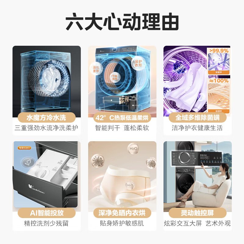 小天鹅10KG洗烘套装TG100V618PLUS+617MAX滚筒洗衣机怎么样？有什么优缺点-图片8