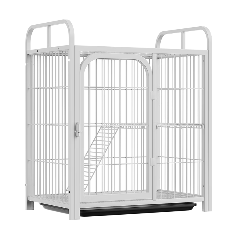 喵先生貓籠子別墅家用帶廁所一體貓窩幼貓成貓超大自由空間貓屋雙層貓舍 置物架100白色78*52*100【托盤(pán)款】