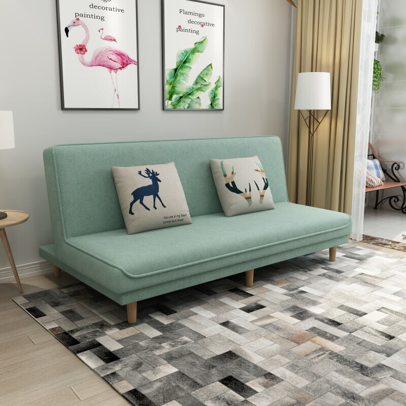 丘林瑟布艺沙发小户型两用客厅卧室简约租房北欧懒人可折叠多功能沙发