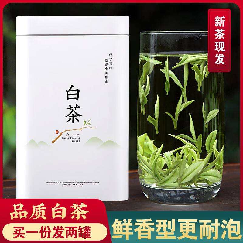 萃隐正宗白茶吉安2023年新茶雨前特级口粮茶250克礼盒装绿茶茶叶安吉
