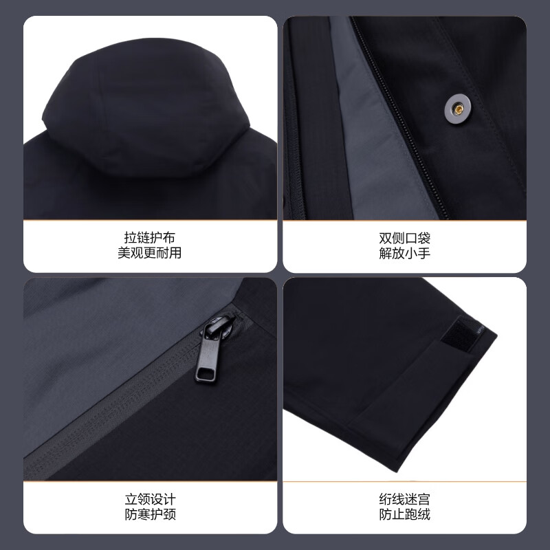 ABOUT MYTH【清仓】羽绒服25款90绒短款外套冲锋衣加厚连帽户外防风冬季男士 经典黑 M 160-170cm/115-135斤