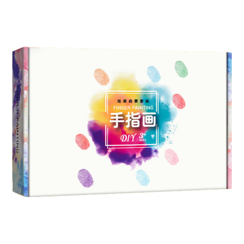反轉(zhuǎn)彩色手指畫(huà)顏料幼兒園兒童印泥多色手印印盤(pán)指印畫(huà)可水洗手掌指紋畫(huà)24色【彩盒裝】+畫(huà)冊(cè)