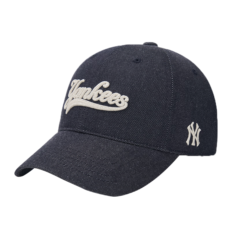 MLB帽子男女仿牛仔棒球帽刺繡大LOGO學(xué)院風(fēng)3ACPQM04N-50NYD-F
