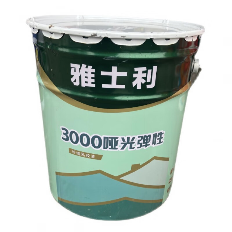雅士利外墙乳胶漆3000哑光弹性抗裂家装工程漆环保涂料18l 18l外墙