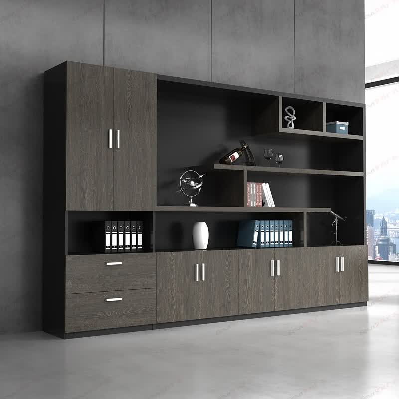 弗纳斯特上海办公家具木质书柜板式资料档案柜老板办公室背景墙文件柜