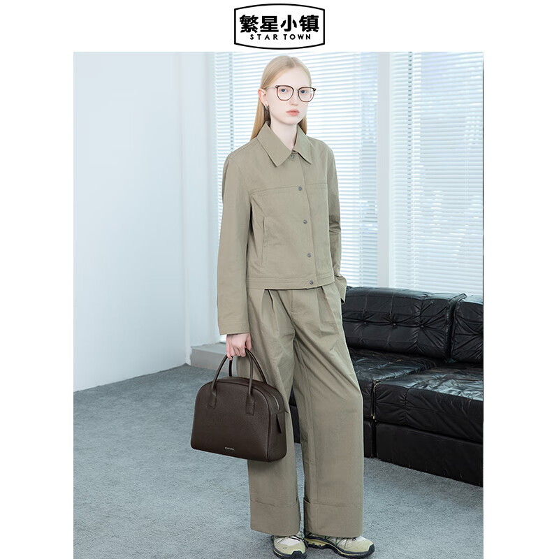 STAR TOWN繁星小镇大容量保龄球包头层牛皮手提包波士顿包圣诞元旦 乌木棕