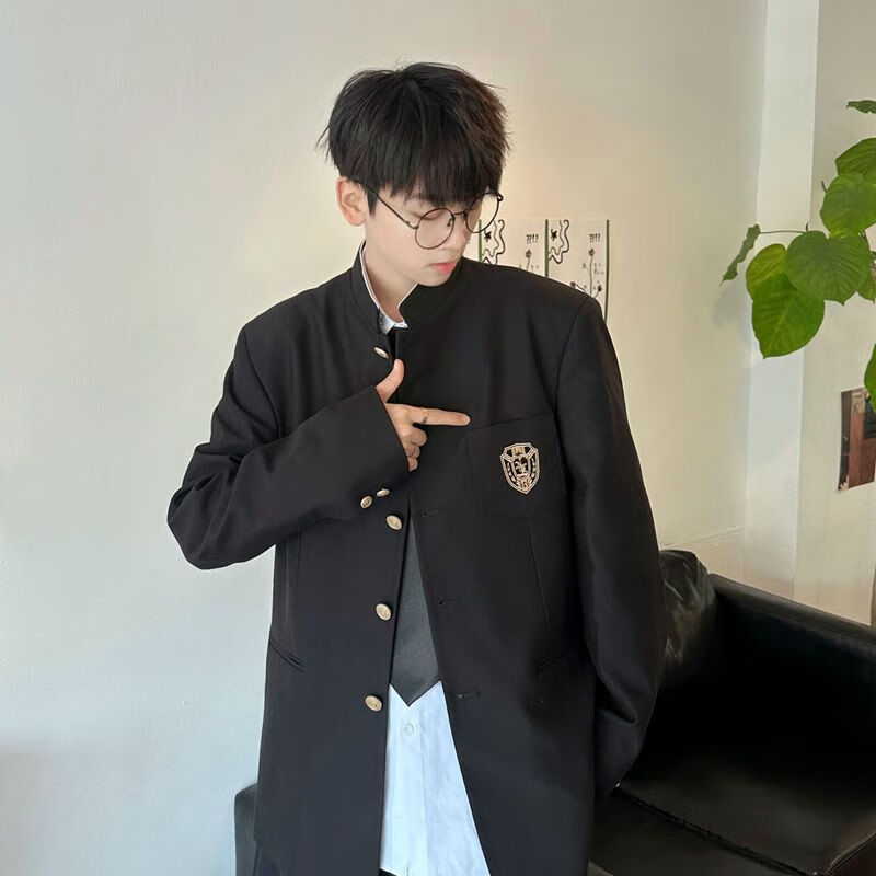 希柏诗青少年西装套装十八岁成人礼中山装男青年dk男生制服痞帅男小众