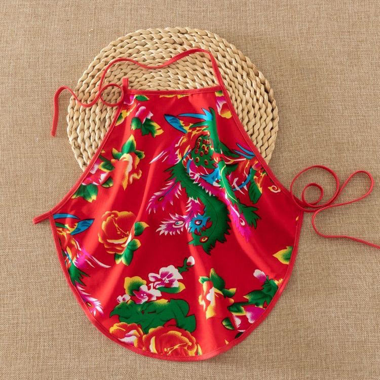 大花布短裤套装 男女士兜兜演出服装 民族风搞 红色肚兜(不包括短裤)