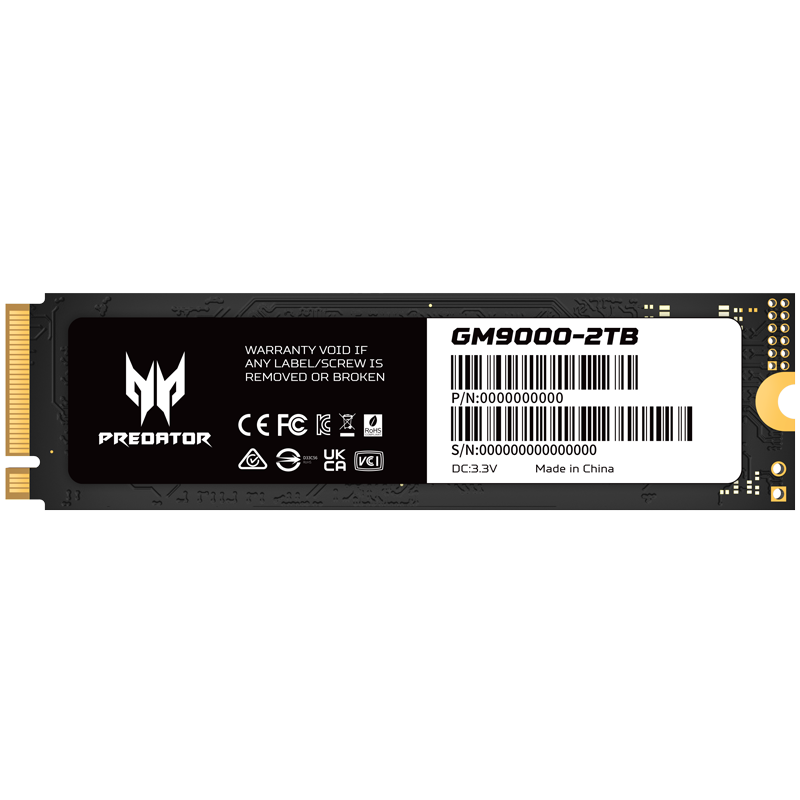 곞ӶߣPREDATOR2TB SSD̬Ӳ M.2ӿ(NVMeЭ) GM9000ϵ NVMe PCIe 5.014000MB/s AIԴ洢
